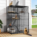 DWVO 4 Tier Large Indoor Cat Cage DIY Pet Playpen with Hammock Detachable Dense Metal Wire for Puppy Rabbit Bunny Chinchilla Squirrel Ferret