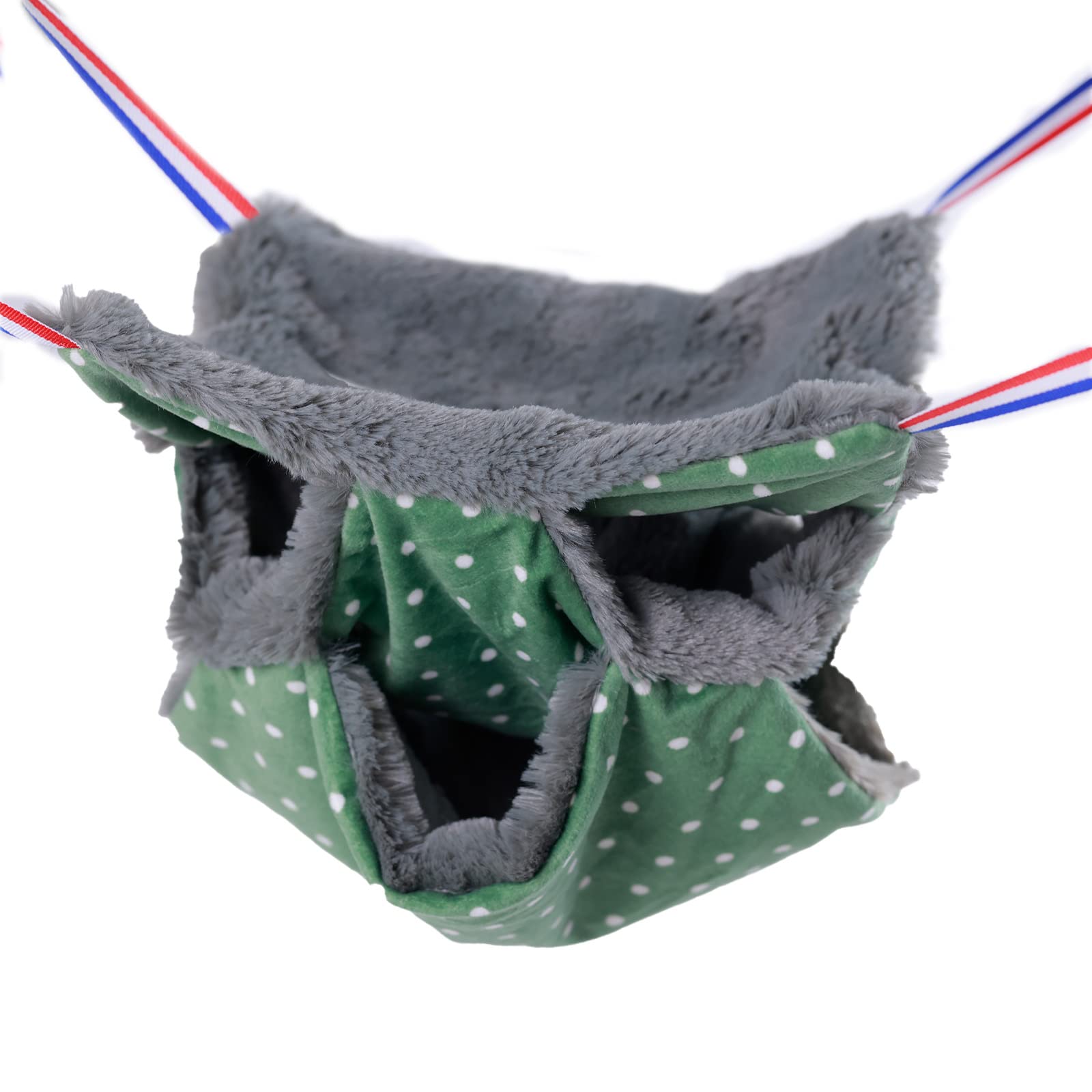neolun Rat Ferret Cage Hammock Bedding Small Pet Cage Accessories Toy Triple-Layer Hammock Bedding for Hamster Guinea Pig Rat Ferret Chinchilla Playing Sleeping(Green)