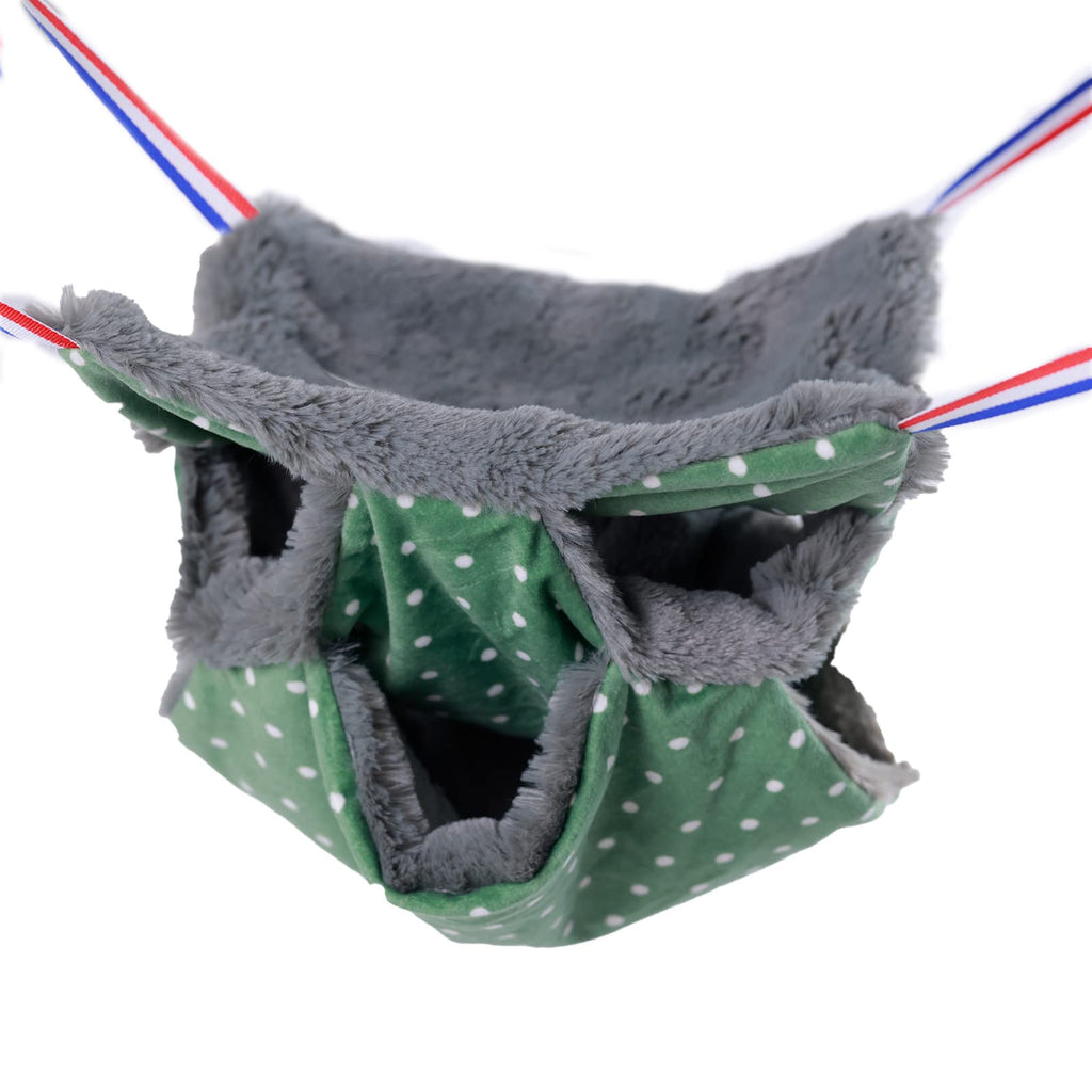 neolun Rat Ferret Cage Hammock Bedding Small Pet Cage Accessories Toy Triple-Layer Hammock Bedding for Hamster Guinea Pig Rat Ferret Chinchilla Playing Sleeping(Green)