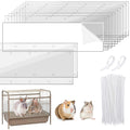 UNIFAMILY 10 Pcs Pet Cage Edge Liner Clear Urine Guard Side Lining 14" x 4.5" Anti-Urine Splash Sheet for Ferret Rabbits Chinchilla Hamster Hedgehog Rat Critter Nation Cage Liner