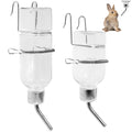 2 Pcs Pet Cage Water Bottle No Drip Small Animal Water Bottle Water Dispenser for Small Animal Rabbit Guinea Pig Chinchilla Ferret Squirrel Hedgehog (6oz+12oz)