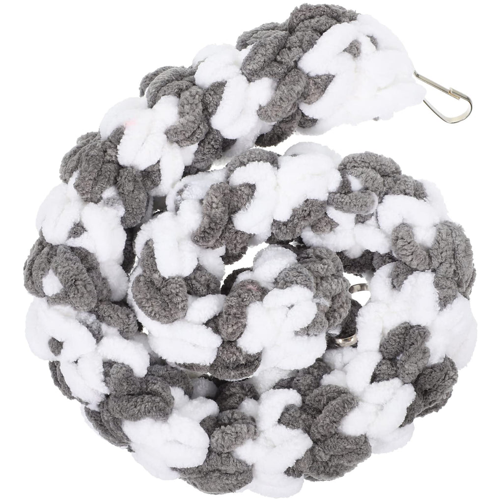 Ipetboom 1Pc Ferret Toys Sugar Glider Climbing Toys Rat Swing Hanging Toy Parrot Climbing Rope Bird Perches Stand Pet Swing Hamster Cage Accessories for Small Animals Grey White