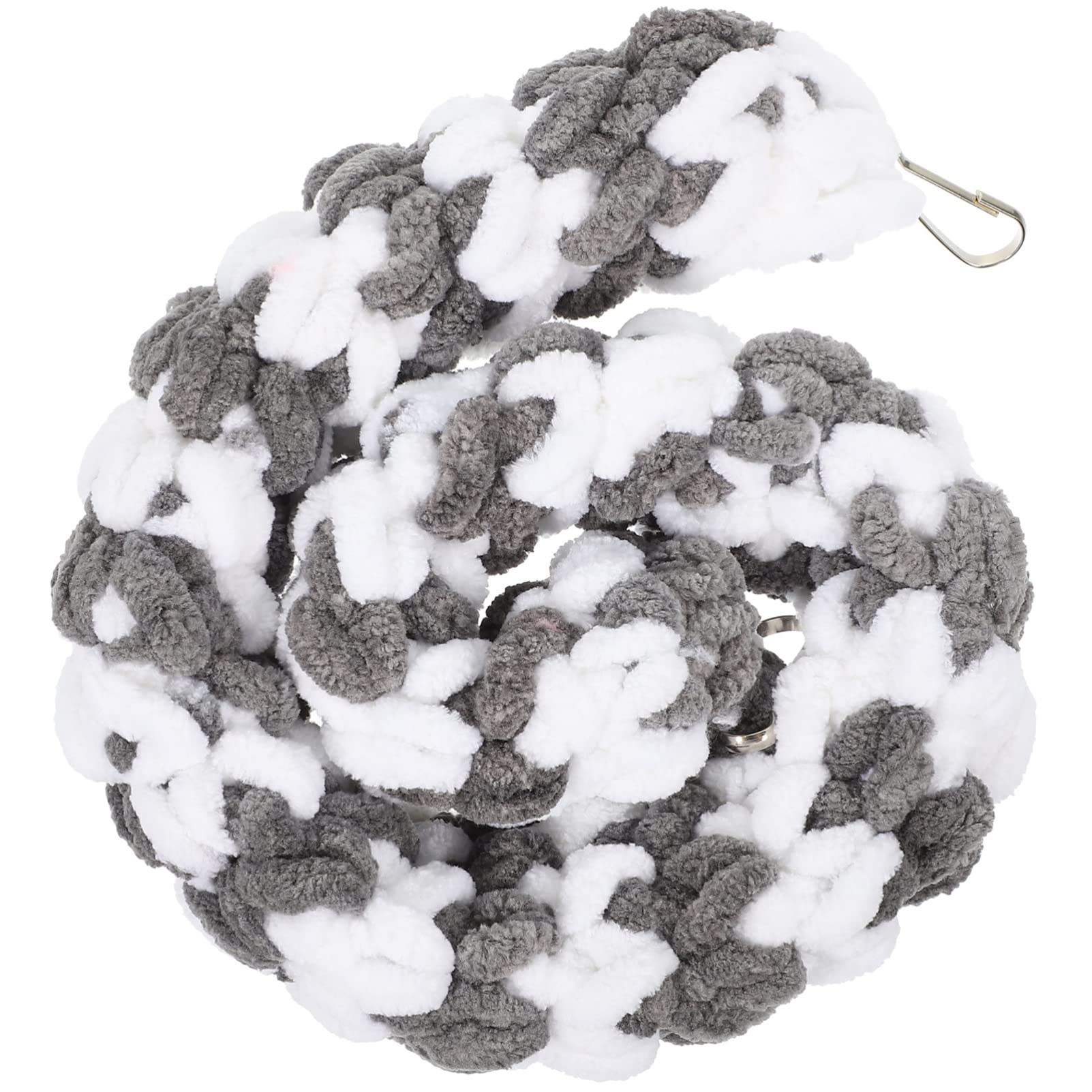 Ipetboom 1Pc Ferret Toys Sugar Glider Climbing Toys Rat Swing Hanging Toy Parrot Climbing Rope Bird Perches Stand Pet Swing Hamster Cage Accessories for Small Animals Grey White
